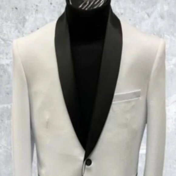 Mens Big and Tall Blazer - White Plus Size Tuxedo Jacket - Picture 1 of 2